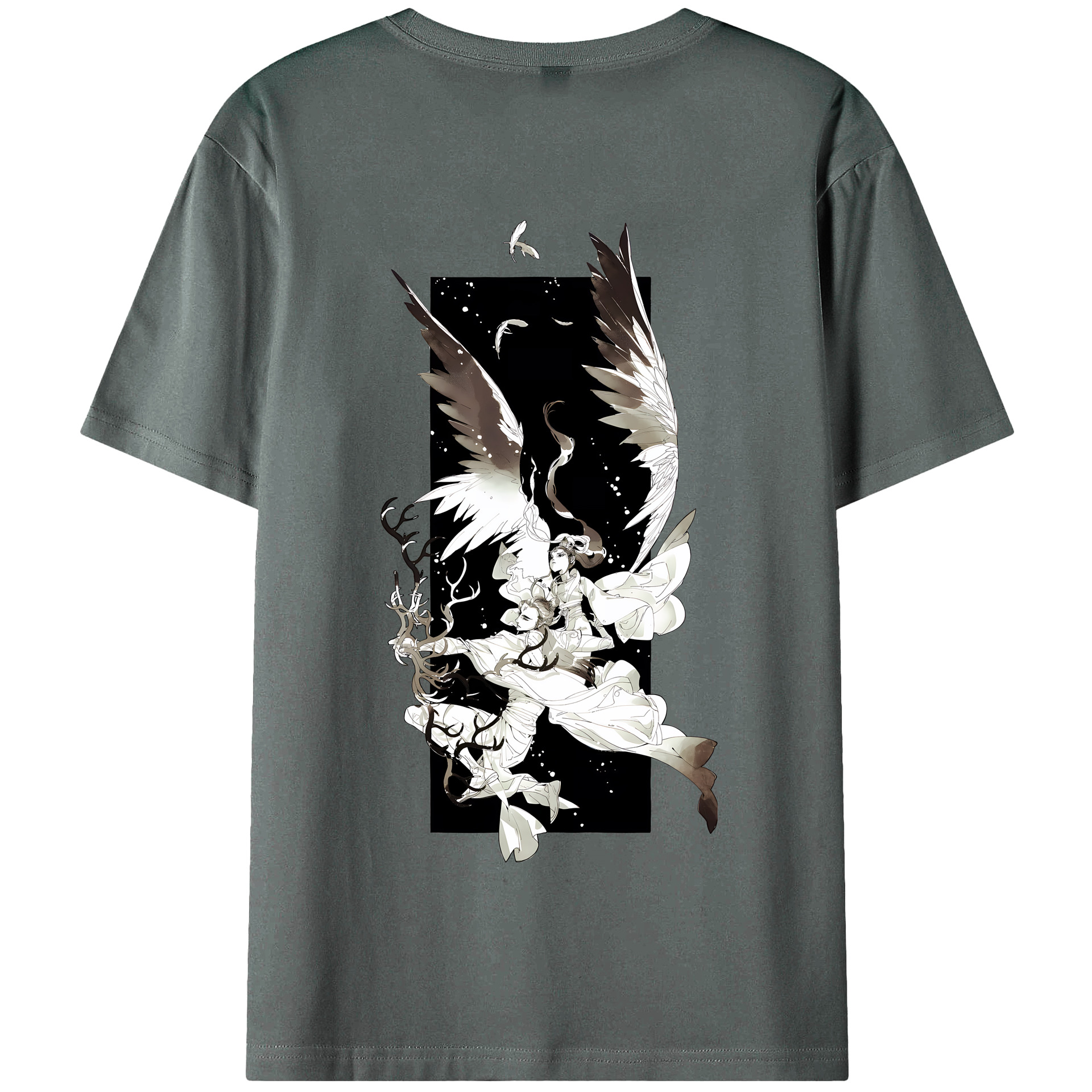 （画像用） Ne Zha 2 ナタ 魔童の大暴れ 綿100％半袖Tシャツ（背面プリント）